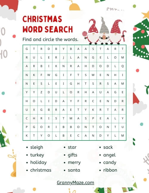 Free Printable Christmas Word Games for Seniors: 11 Games Yule Love