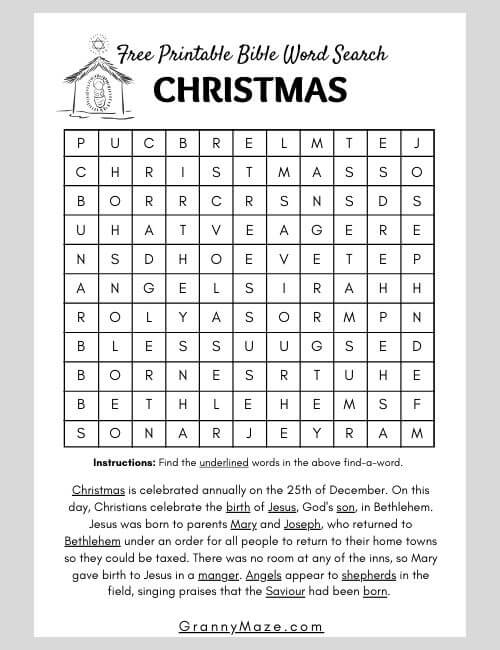 Large Print Christmas Word Search Fun For Seniors: Easy To See & Play