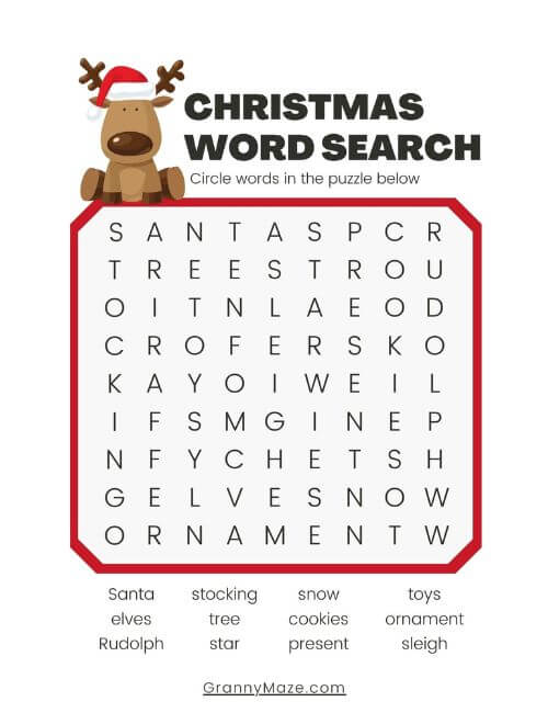 Printable Christmas Activities for Seniors: 9 Free Printable Games