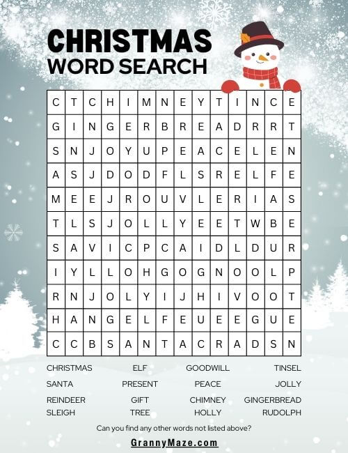 Large Print Christmas Word Search Fun for Seniors: Easy to See & Play